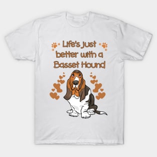 Life is Better with a Basset Hound T-Shirt